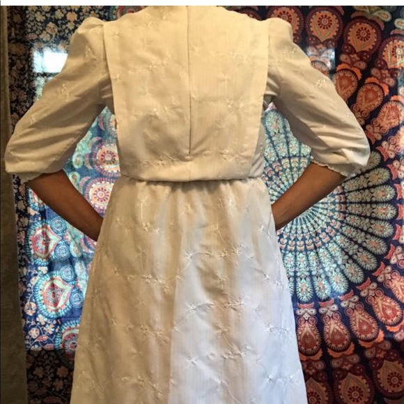 Vintage Prairie GUNNE SAX White Cotton Dress - Picture 4 of 6